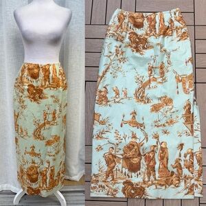 Steven Stolman Chinoiserie Print midi Pencil Skirt